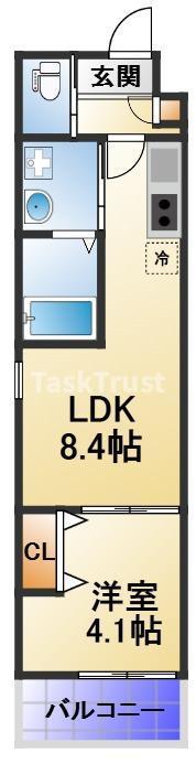 ALEGRIA守口金下町(1LDK/2階)の間取り写真