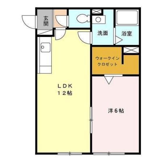 ウイング(1LDK/2階)の間取り写真