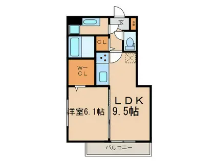 アイル宇治大久保(1LDK/3階)の間取り写真