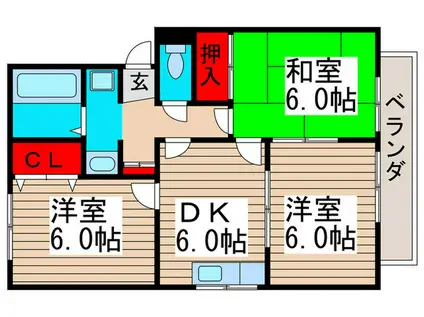 ハイム・プワールI(3DK/1階)の間取り写真