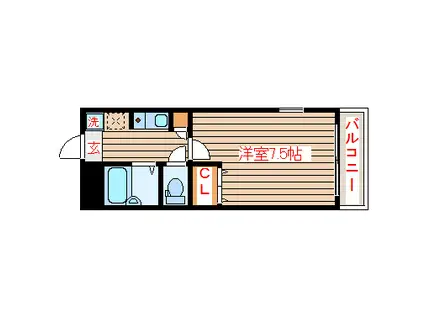 テラス苦竹(1K/1階)の間取り写真