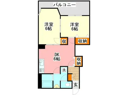 ア・ラ・モード貴A(2LDK/1階)の間取り写真