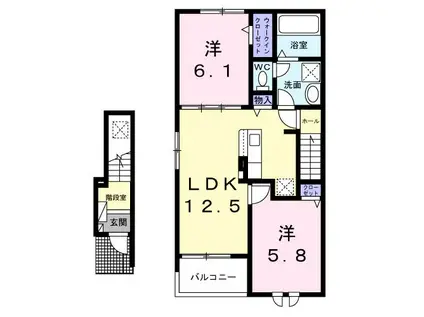 ミライズテラス(2LDK/2階)の間取り写真