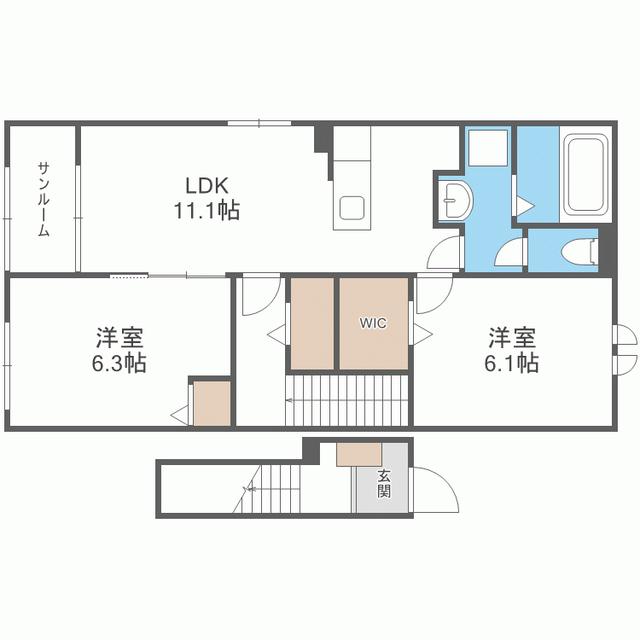 パークサイド(2LDK/2階)の間取り写真