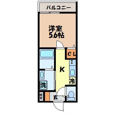 フォレスト花園(1K/1階)の間取り写真