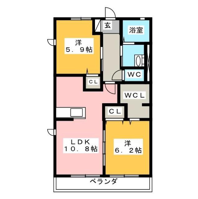 VIALE(2LDK/1階)の間取り写真
