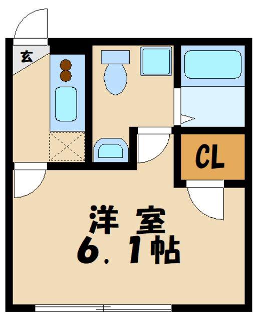 本厚木レジデンス(1K/1階)の間取り写真