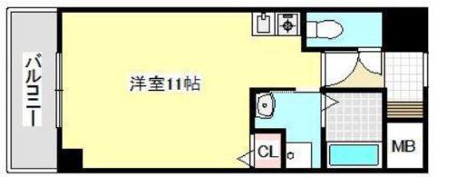 ヒルズ六ツ門(ワンルーム/4階)の間取り写真