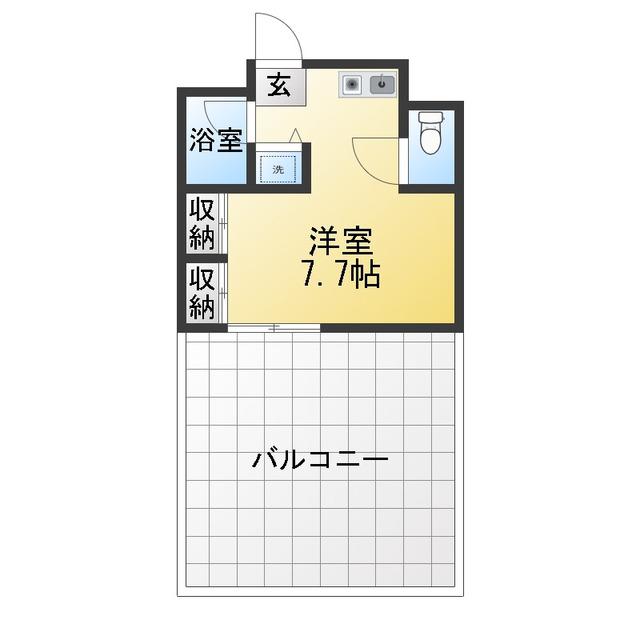 YKビル(ワンルーム/4階)の間取り写真