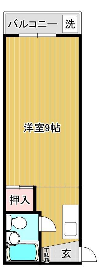 木内ハイツ(ワンルーム/3階)の間取り写真