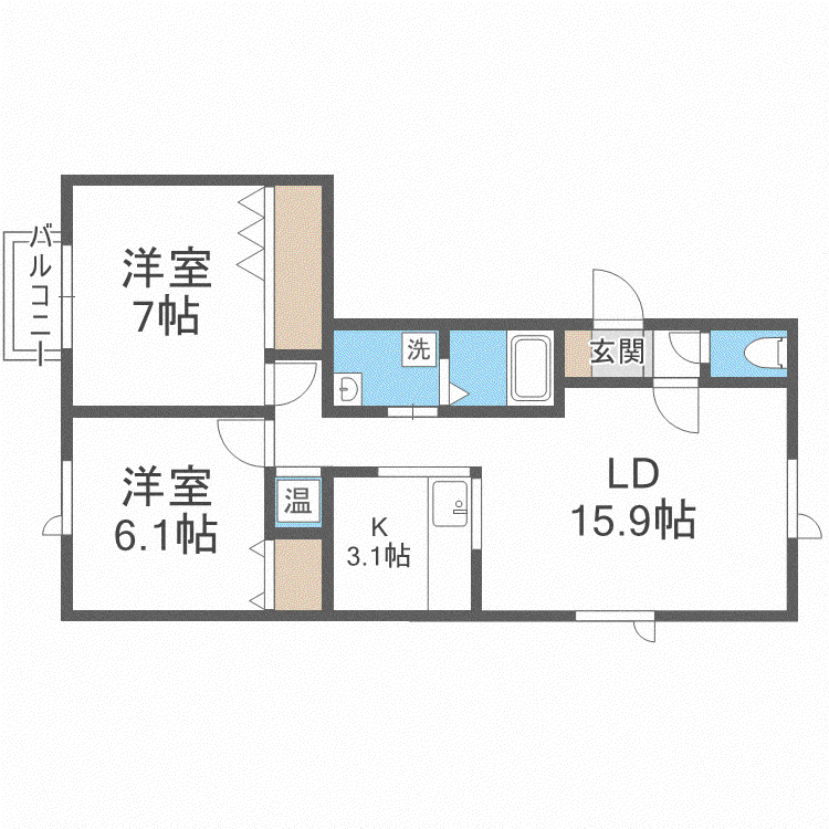 SーSTAGE(2LDK/1階)の間取り写真