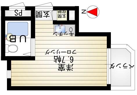 ジョイフル中山手(1K/1階)の間取り写真