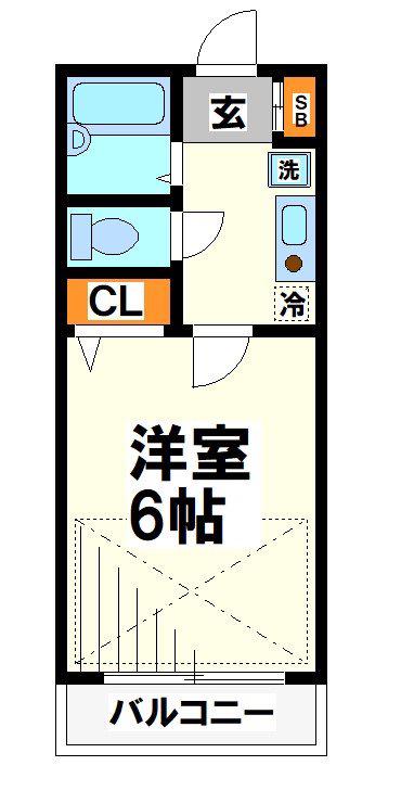 コンコース飛田給(1K/1階)の間取り写真