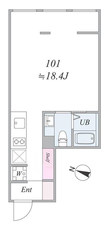 THE TRIAS MAGOME(1K/1階)の間取り写真