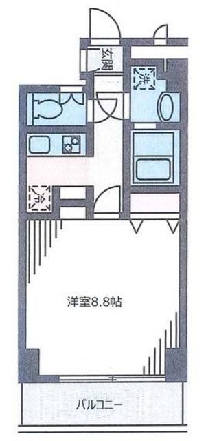 サーティーフォービル(1K/8階)の間取り写真