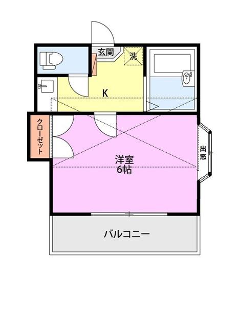 レオパレス新潟第一(1K/2階)の間取り写真