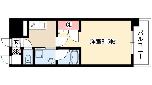 セレニティー大須(1K/10階)の間取り写真