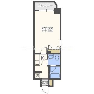 ラナップスクエア南堀江(1K/2階)の間取り写真