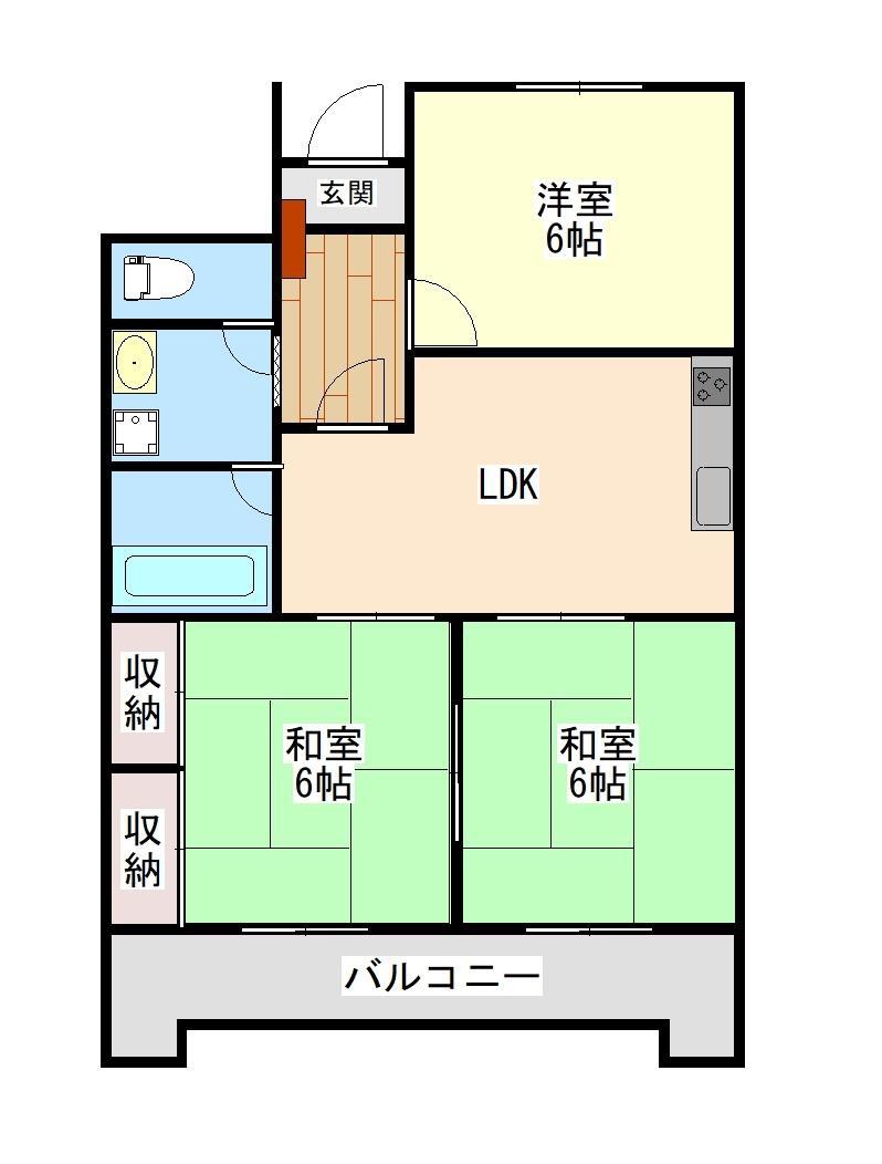 第一グリーンハイツ松縄(3LDK/1階)の間取り写真