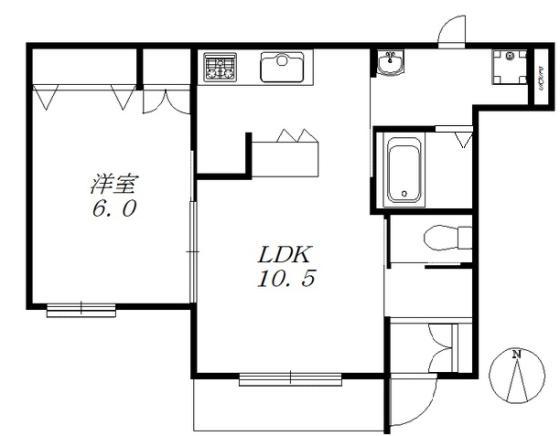 メゾンときわ台(1LDK/1階)の間取り写真