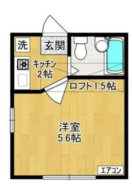 アゼリアガーデンズ生田(1K/2階)の間取り写真
