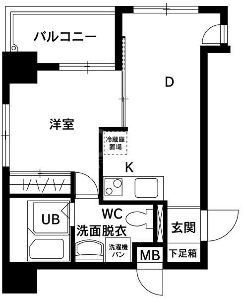 ルシール平尾(1LDK/5階)の間取り写真