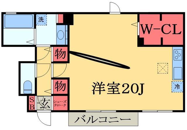 フロレスタ(ワンルーム/1階)の間取り写真