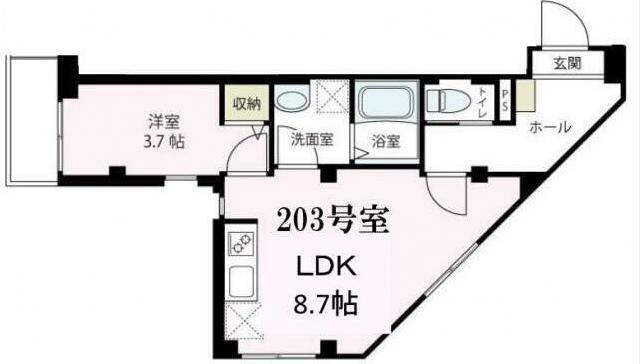 HARENO VILLAハレノヴィラ(1LDK/3階)の間取り写真