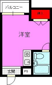 プレアール鴻池(ワンルーム/3階)の間取り写真