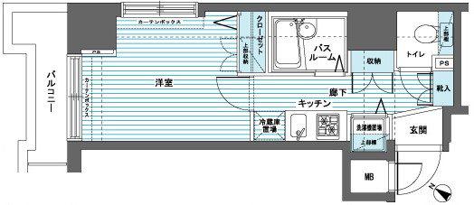 フェニックス日本橋蛎殻町弐番館(1K/6階)の間取り写真