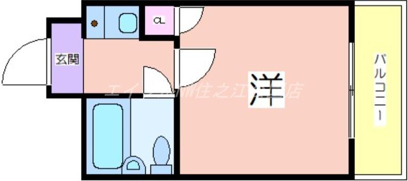 グランソシエ我孫子(1K/3階)の間取り写真