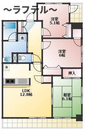 シャンゼール所沢(3LDK/5階)の間取り写真