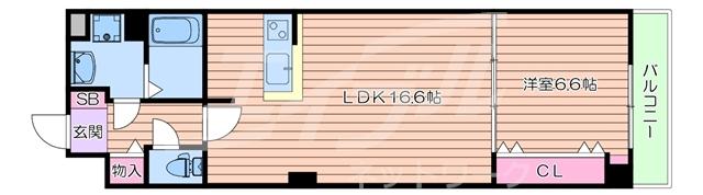 アルバトルナーレ江坂(1LDK/8階)の間取り写真