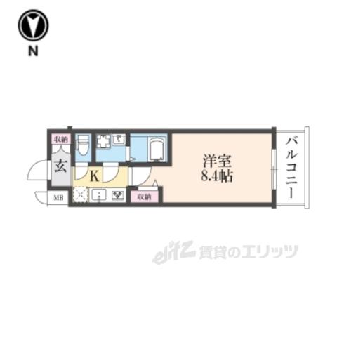 CRESTTAPP京都太秦天神川DEX1(1K/5階)の間取り写真