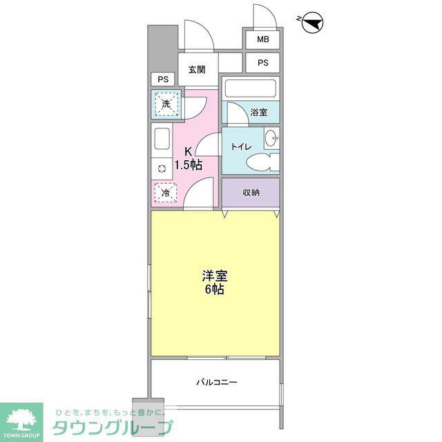 ロネスタR文京護国寺(1K/5階)の間取り写真