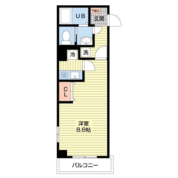 BELLAUBE大久保(1K/2階)の間取り写真
