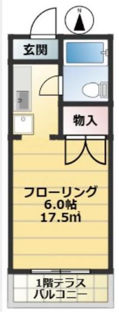 美玉荘(1K/2階)の間取り写真