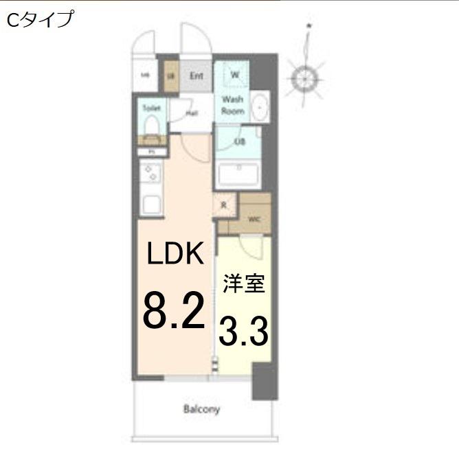 S-RESIDENCE烏森AUREATE(1LDK/5階)の間取り写真