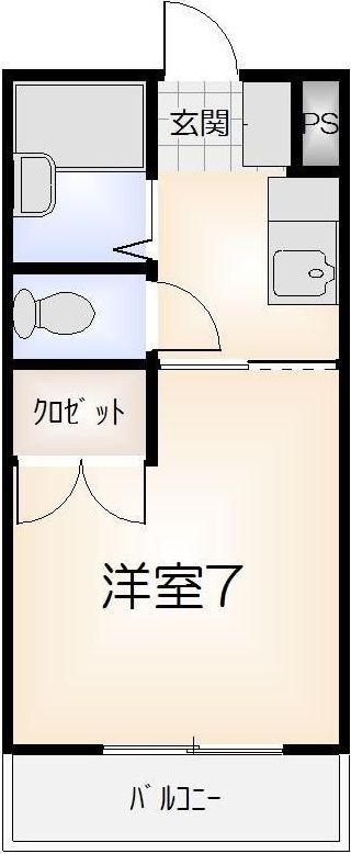 プレシオン南昭和(1K/2階)の間取り写真