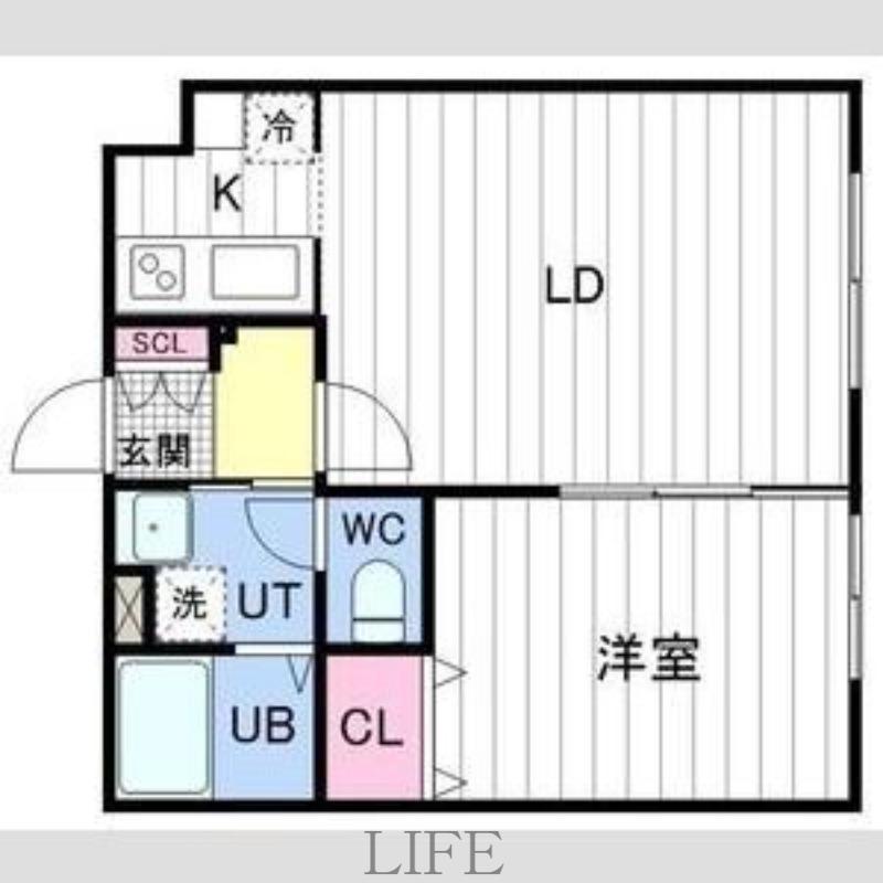 イデアル福住(1LDK/1階)の間取り写真