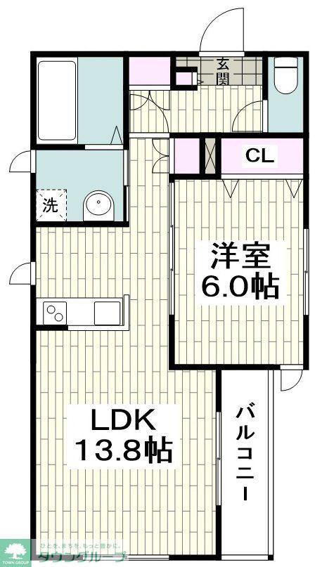 BONHEURCHOUETTE NORD(1LDK/2階)の間取り写真