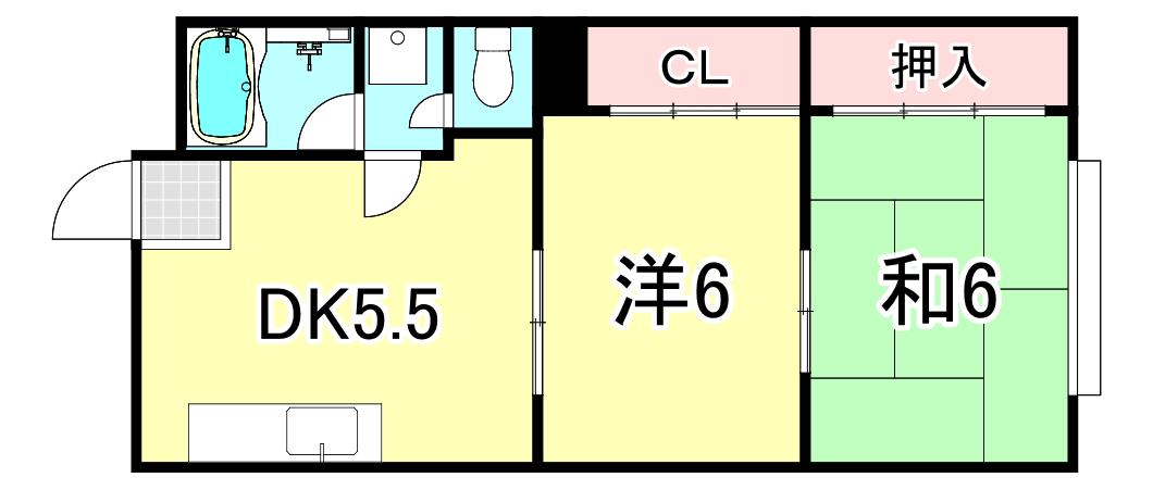 メゾンヒロ(2DK/3階)の間取り写真