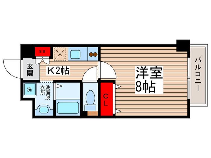 セナリオフォルム松戸I(1K/4階)の間取り写真