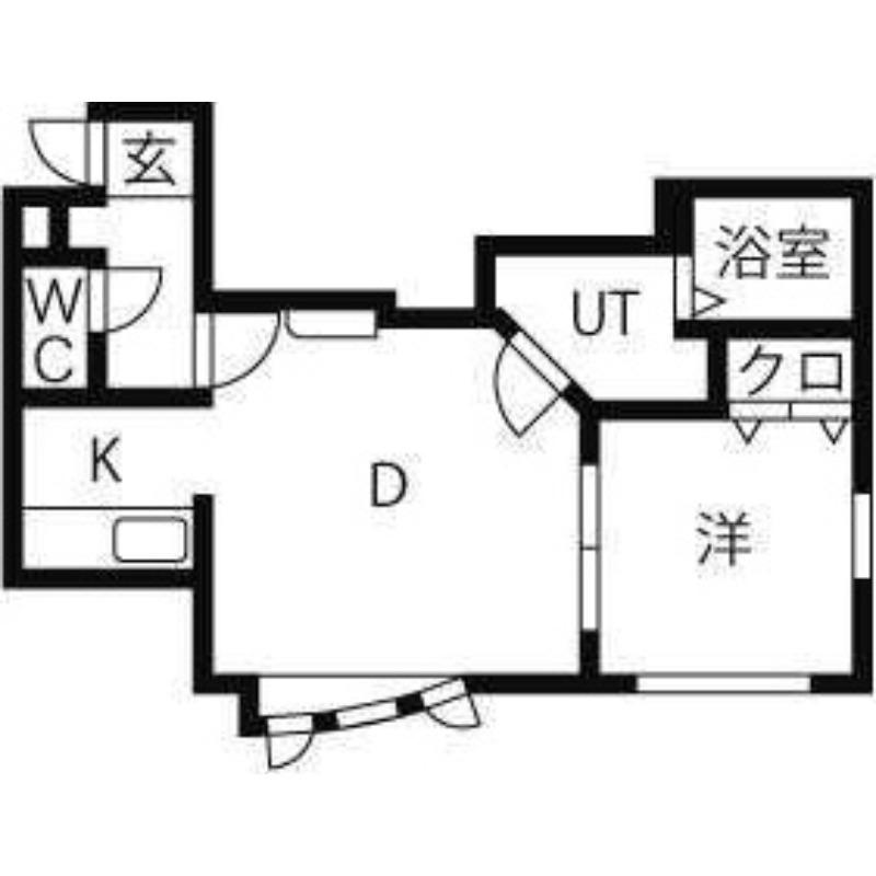 ティーズムーン(1LDK/3階)の間取り写真