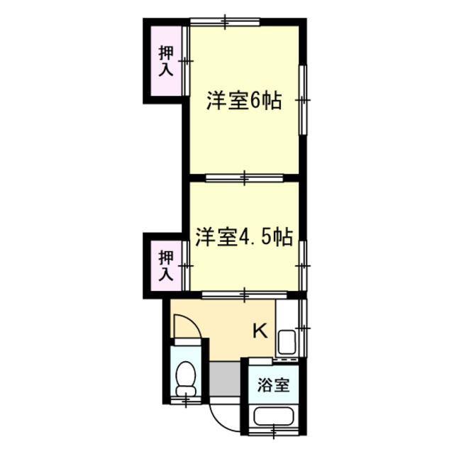しあわせハイム(2K/1階)の間取り写真