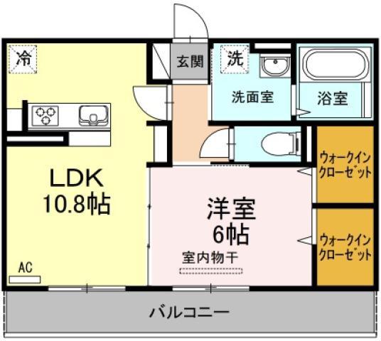 エル・ソル沖浜(1LDK/2階)の間取り写真