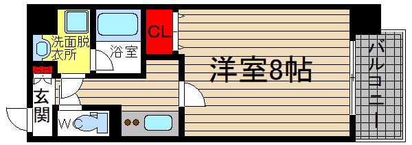FOREST NANBA(1K/2階)の間取り写真