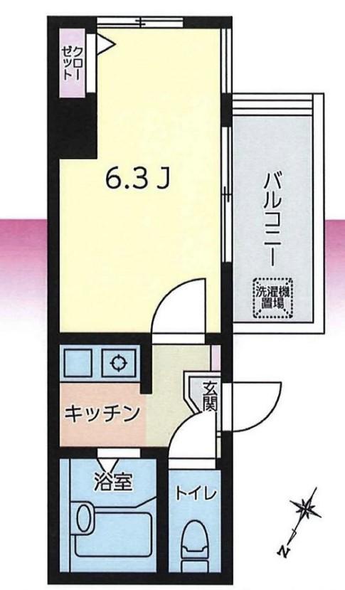 アーク横浜東白楽(1K/4階)の間取り写真