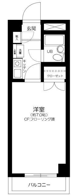 ベルメゾン笹塚(1K/1階)の間取り写真