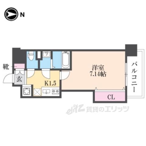 LUXE布施駅前(1K/6階)の間取り写真